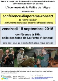 Conférence diaporama concert. Le vendredi 18 septembre 2015 à LA FERTE VILLENEUIL. Eure-et-loir.  19H00